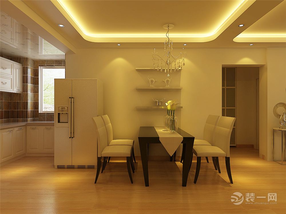 碧桂园凤凰城110平三居室现代风格半包3.98万装修效果图餐厅