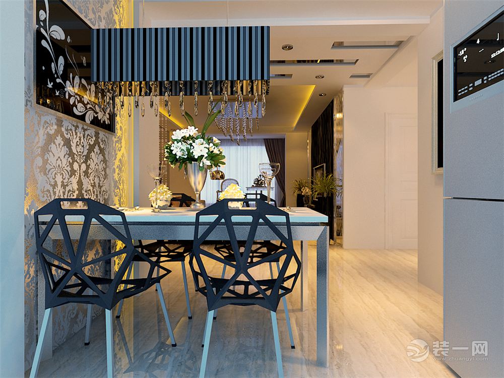 益格名邸97平二居室现代风格半包3.15万装修效果图餐厅