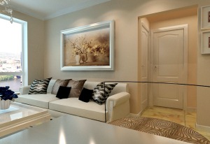 金沙美丽岛46平三居室现代简约风格装修效果图客厅