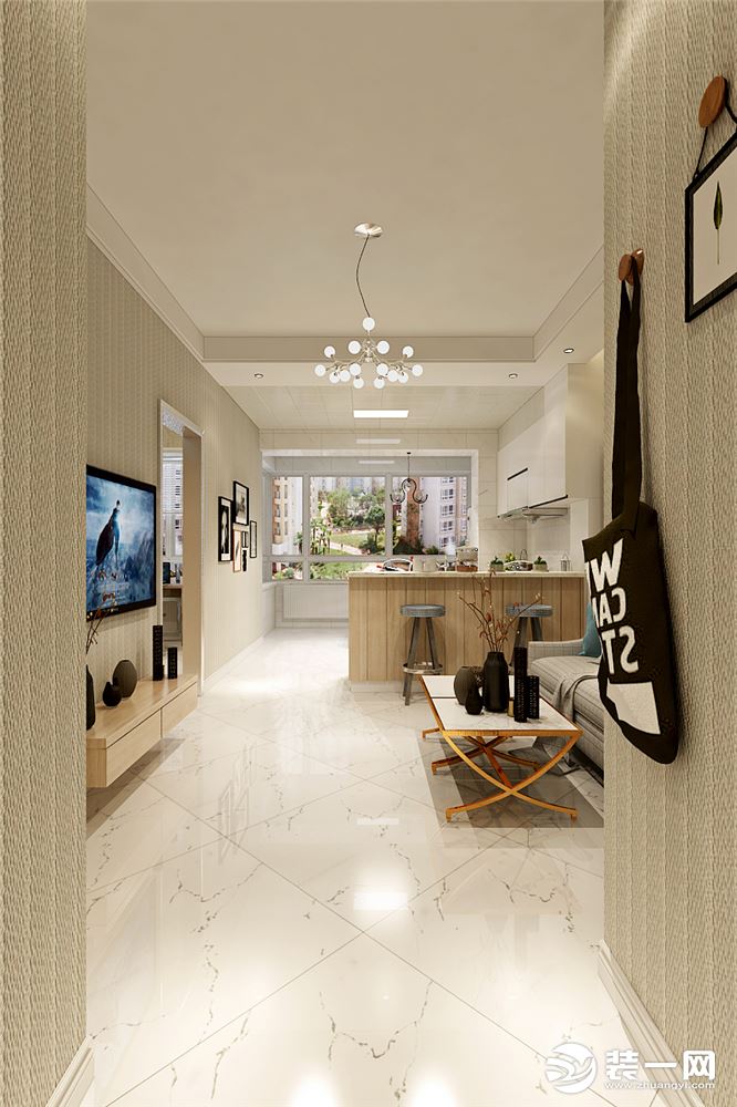 哈尔滨华润装饰  恒祥空间42㎡ 一室一厅一厨一卫设计方案