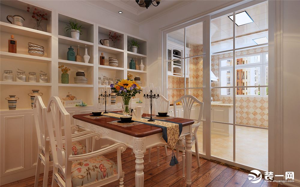哈尔滨华润装饰 龙跃金水湾68㎡两室两厅一厨美式风格效果图