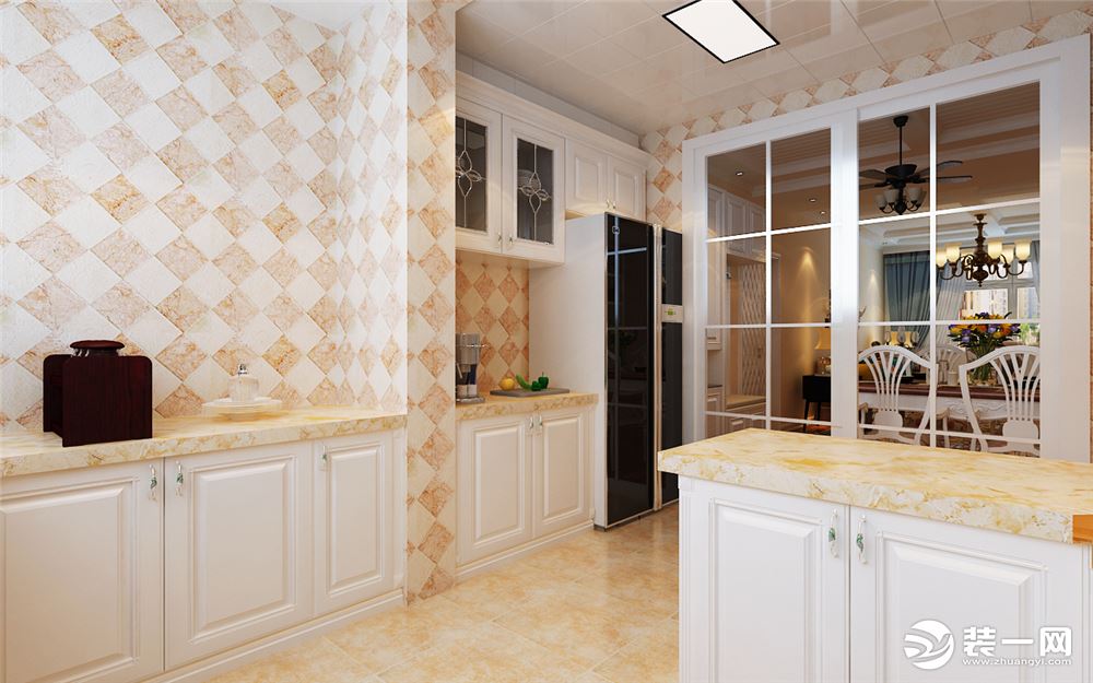 哈尔滨华润装饰 龙跃金水湾68㎡两室两厅一厨美式风格效果图