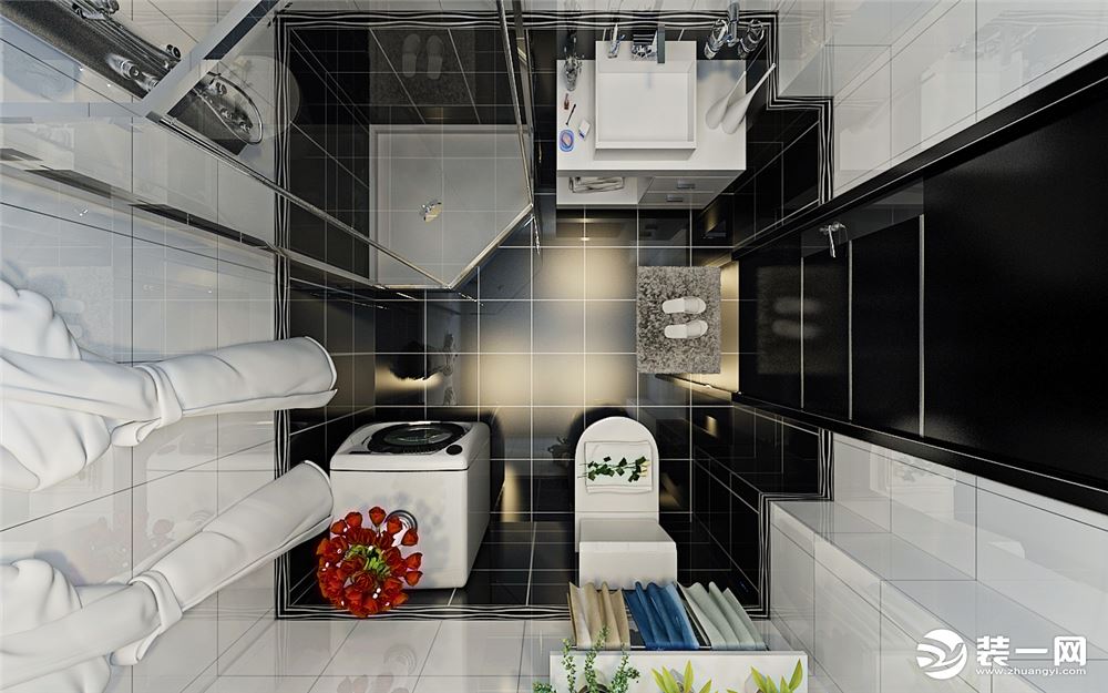哈尔滨华润装饰 保利观澜62㎡两室一厅一厨一卫现代风格卫生间效果图