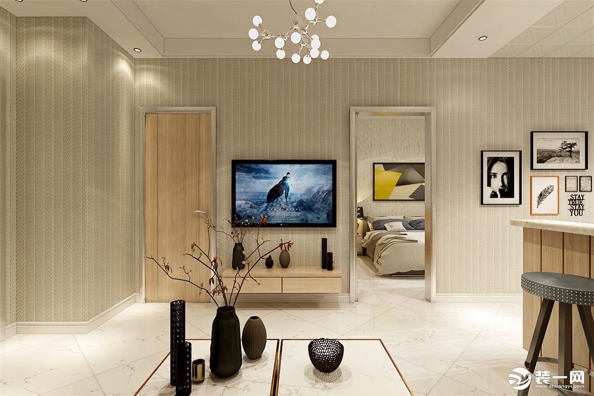 哈尔滨华润装饰 恒祥空间42㎡一室一厅现代简约风格效果图