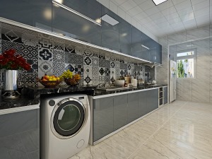 哈尔滨华润装饰 爱达88 C户型实测使用面积76.06㎡ 两室两厅一厨一卫现代风格厨房效果图