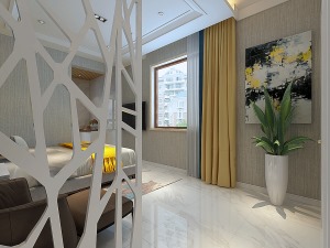 哈爾濱華潤裝飾  名爵公館30㎡一室一廳公寓現代風格效果圖