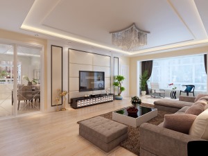 哈尔滨华润装饰 中兴家园102㎡三室两厅两卫现代风格效果图