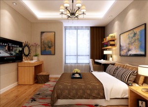 香御公馆97平方现代简约温馨卧室装修效果图