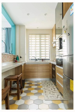 70平三居室现代简约装修效果图厨房