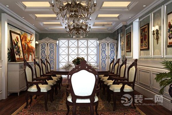14武汉九台别墅350平大户型欧式风格餐厅