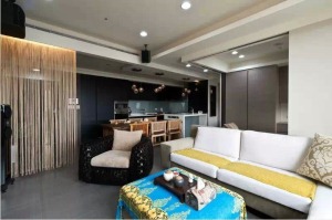 武汉金地圣爱米伦90平两居室小户型现代简约客厅效果图