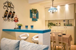 碧水蓝庭80平纯美地中海两居室案例赏析餐厅效果图