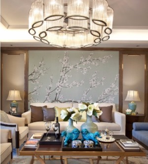 清水江南-七里香都简美风格客厅案例设计效果图