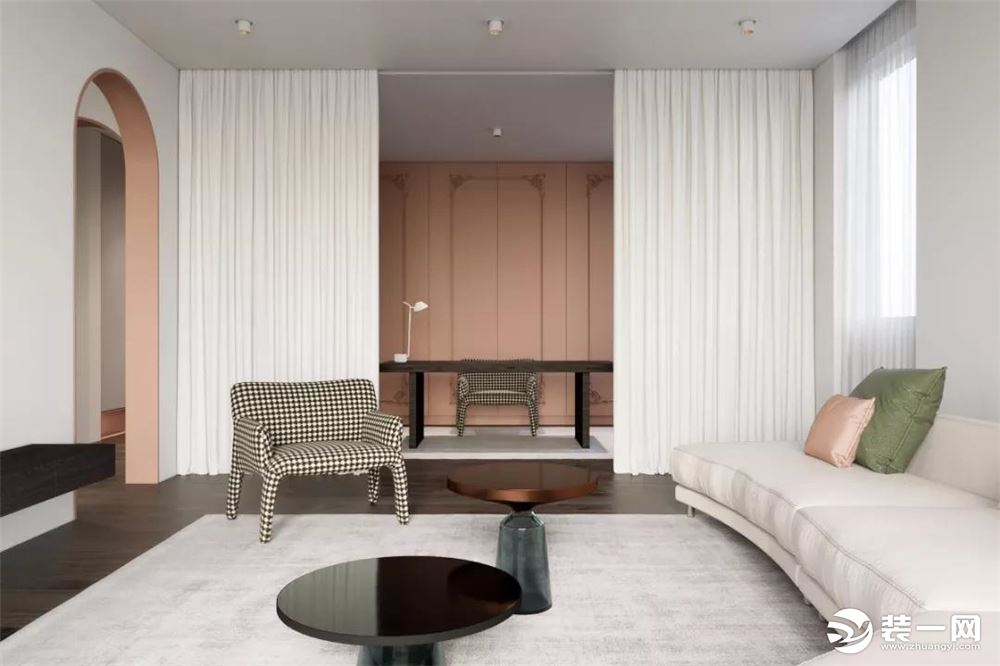 泾渭国际城西安紫苹果集团现代简约两室装饰装修设计案例效果图