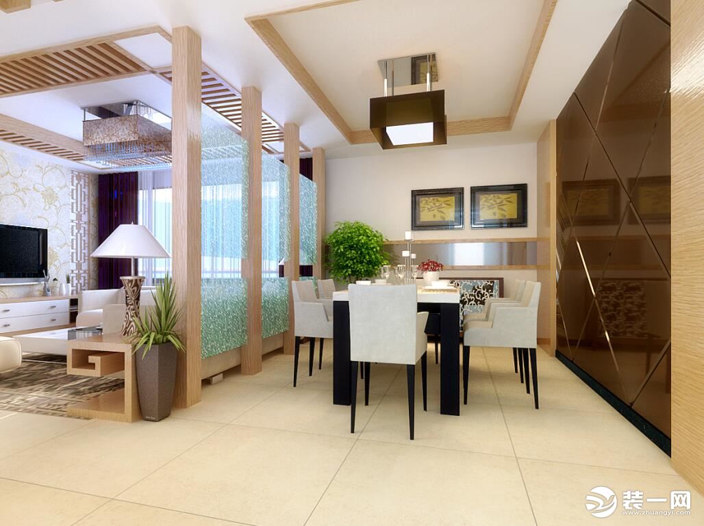 荔枝湾90平米两室紫苹果装饰集团简约风格设计效果图案例-餐厅造型设计