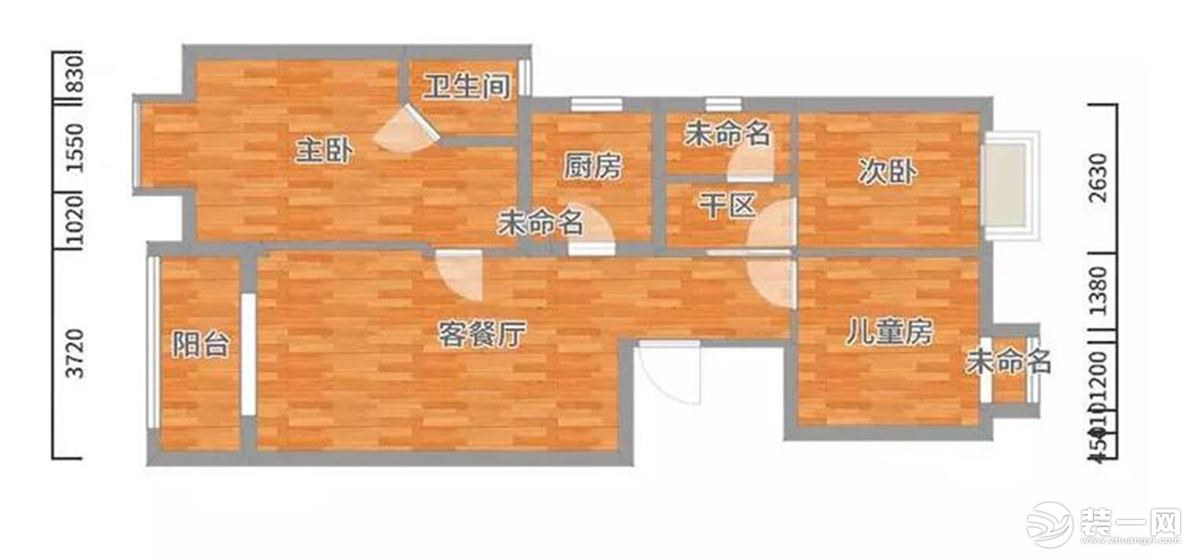 国润城106㎡西安紫苹果装饰集团混搭风格设计