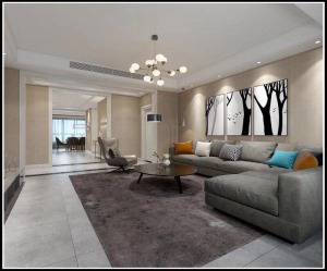西安紫苹果装饰华洲城95平米三居室北欧风格设计案例效果图