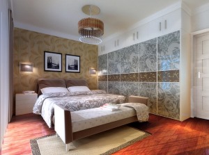 荔枝湾90平米两室陕西紫苹果简约风格设计效果图案例-卧室造型设计