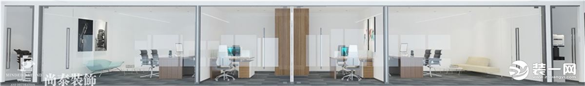 中瑞1000平办公室装修设计效果图开放区