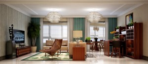 名流公馆150平四居室新古典风格装修效果图客餐厅