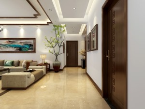中海城瑞士郡125平三居室新古典风格装修效果图客厅