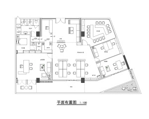 郑州时尚创意贸易公司办公室设计图--平面布置图