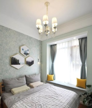 丽水家园110平方三居室北欧风格卧室装修效果图