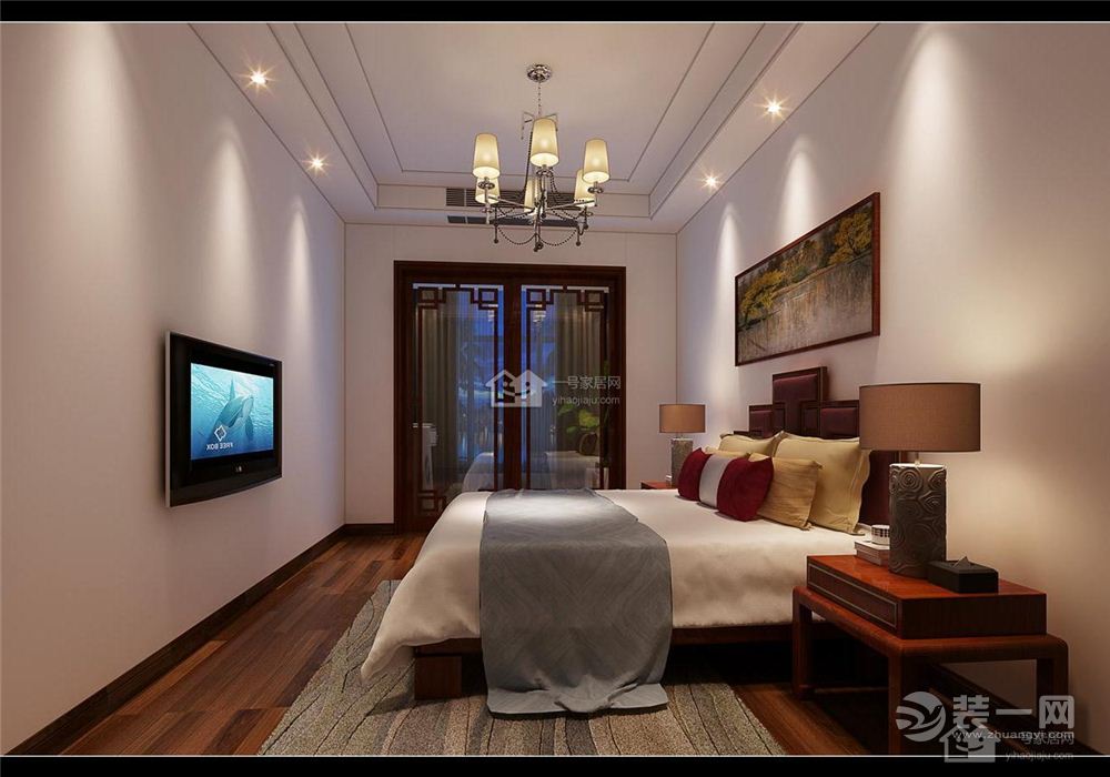 美的印象 现代简约130平米三房二厅一卫装修案例卧室
