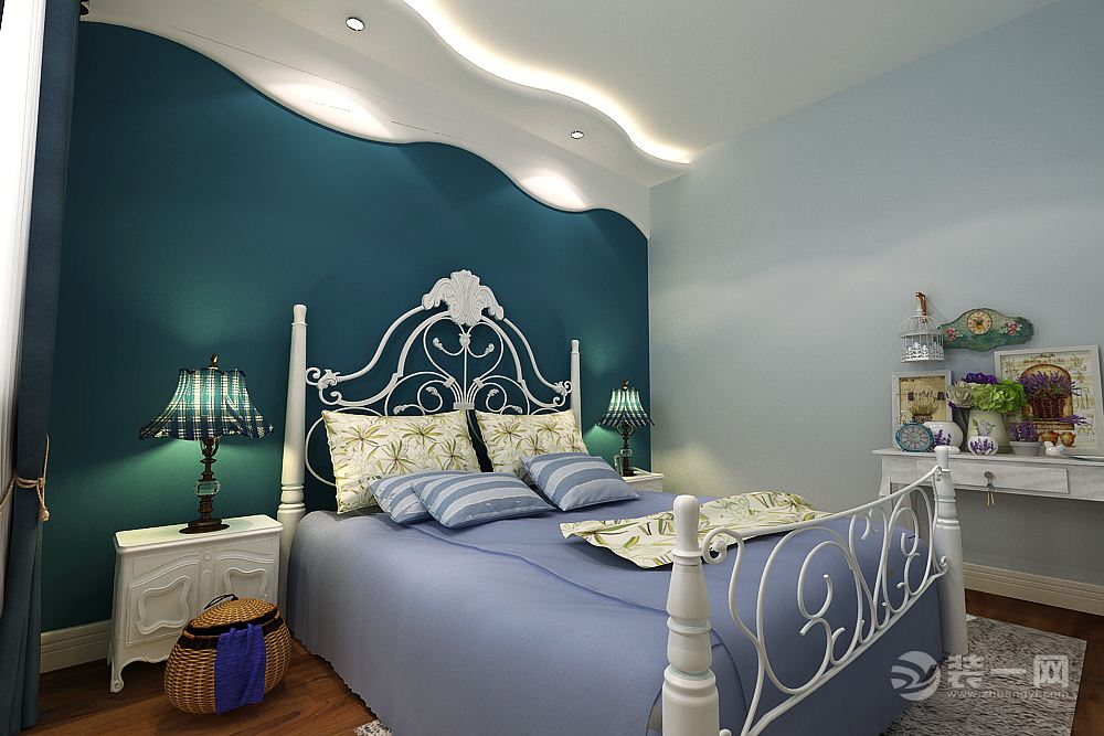 哈尔滨玫瑰湾一期124平米两居室地中海风格卧室