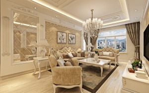 哈尔滨香醍雅诺107平米两居室欧式风格案例图
