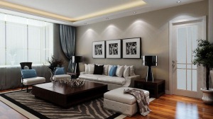 金地格林格林97平米二室二厅现代混搭风格-恒福装饰