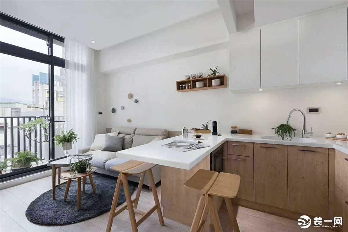 LUGO | 极简空间，43平loft日式风格造价7万厨房效果图