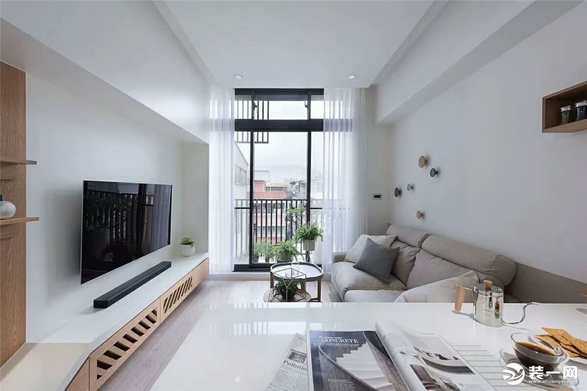 LUGO | 极简空间，43平loft日式风格造价7万客厅效果图