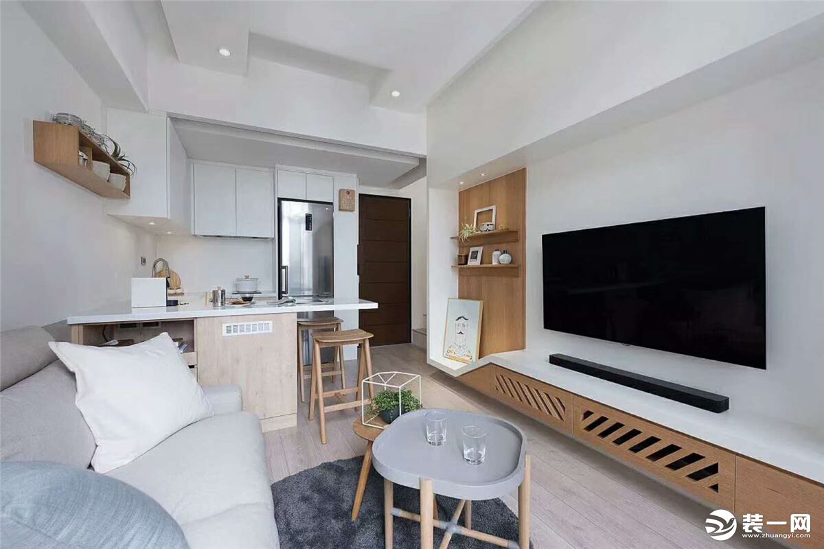 LUGO | 极简空间，43平loft日式风格造价7万客厅效果图