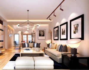 宜空间装饰成功案例黑白对比客厅经典色彩装修效果图