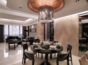 武汉东原启城160平米四居室豪宅现代简约风格   餐厅
