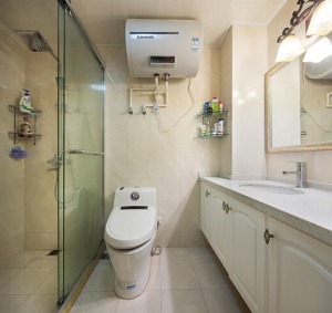武汉南湖春天里87平米两居室田园风格装修 厕所