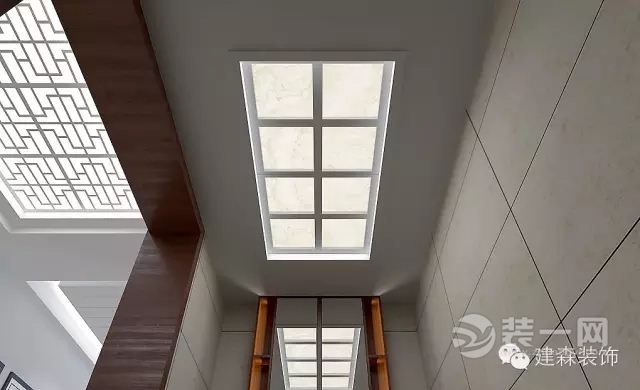 郑州城南正荣府115平三居室中式风格装修吊顶