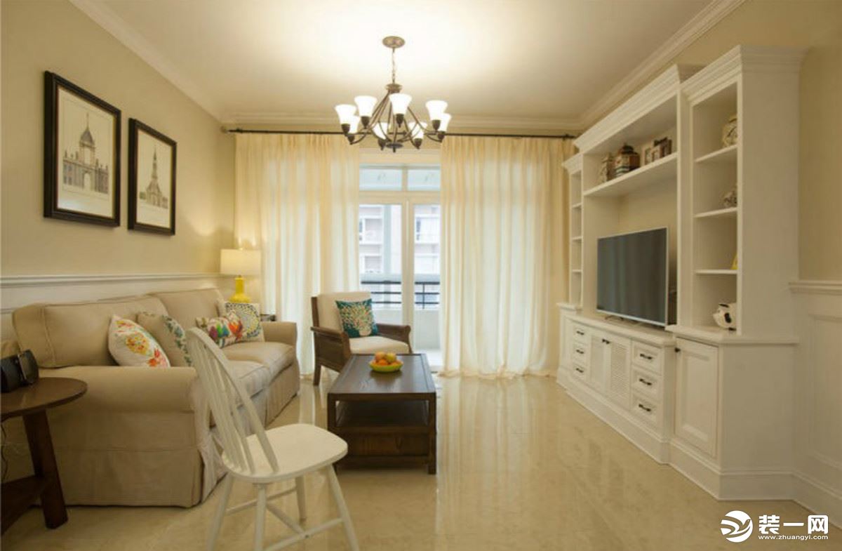 爱加西西里 114平 三居室 美式风格 客厅效果图