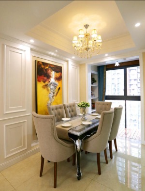 保利香槟花园 110平 三居室 欧式风格 餐厅效果图
