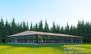 西安鋼結構建筑效果圖制作|玻璃幕墻|單體別墅