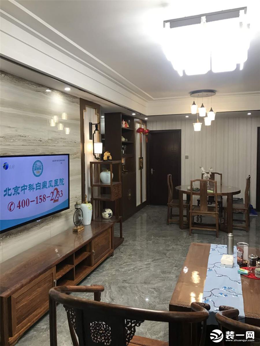 南京尚书云邸112平方三居室-新中式风格效果图客厅