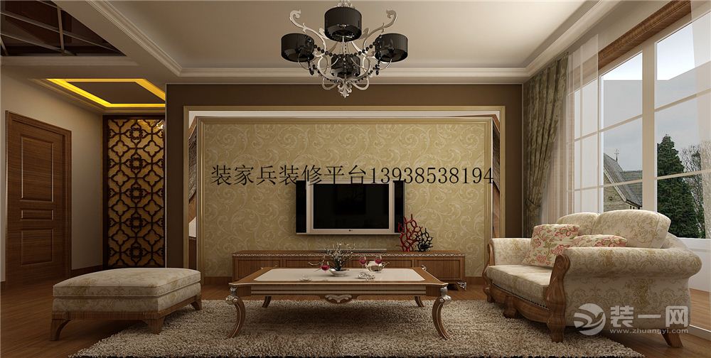 3郑州保利海上五月花100平二居室欧式风格装修案例