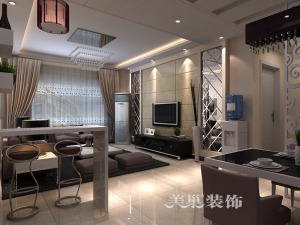 郑州正商城132平三居室现代简约案例装修效果图客餐厅