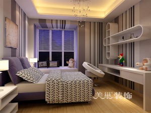 郑州正商城132平三居室现代简约案例装修效果图卧室