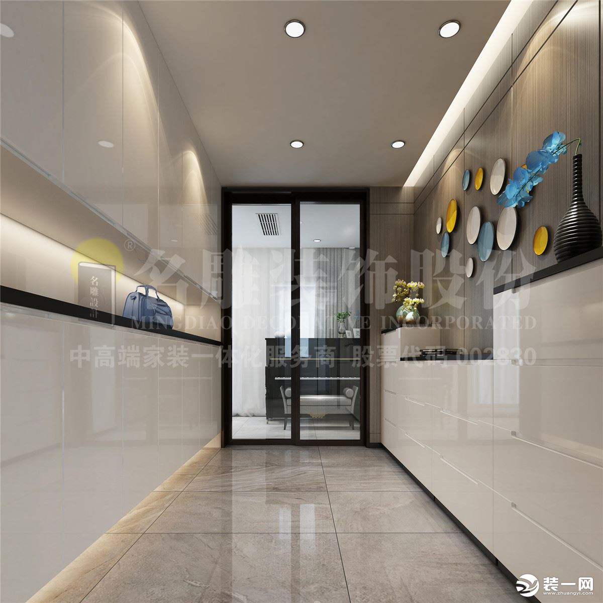 深圳华润城-现代风格-220㎡平层-全包150万-玄关装修效果图