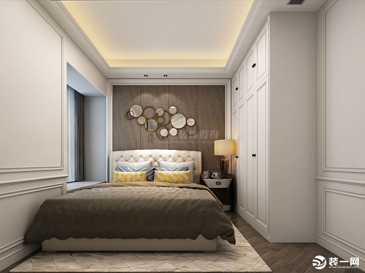 幸福港湾-简欧风格-90㎡平层-卧室装修效果图