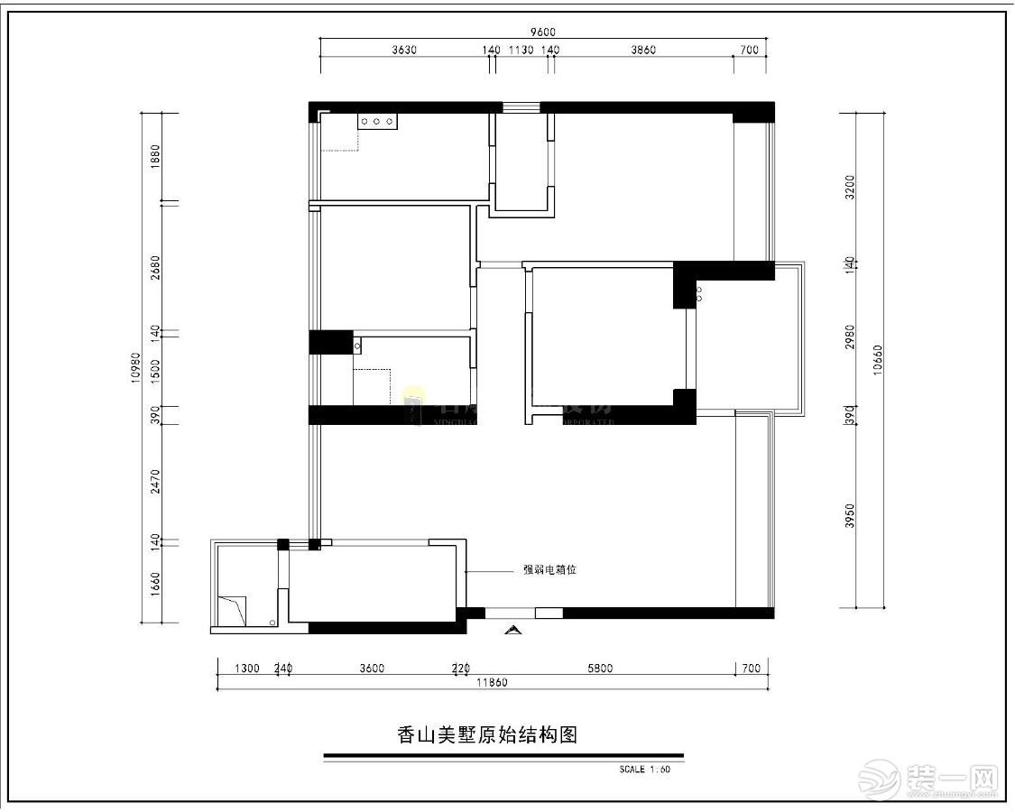 香山美墅-现代极简-138㎡三居室-户型图