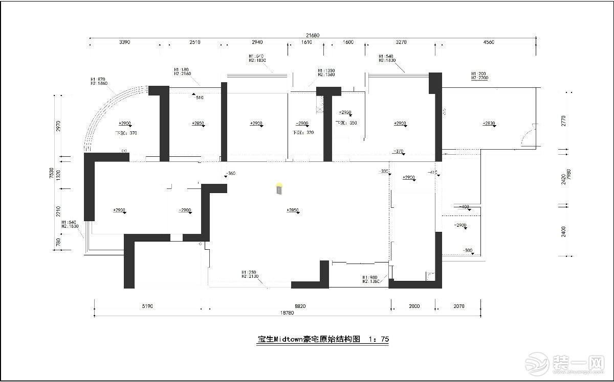 深圳寶生Midtown-現(xiàn)代風格-198㎡平層-原始圖