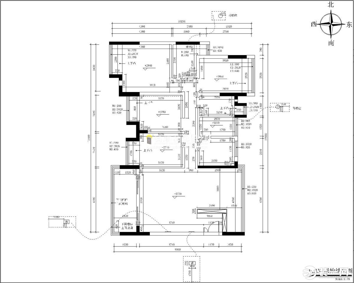 深圳香榭名苑 -現(xiàn)代風(fēng)格-三居室-原始結(jié)構(gòu)圖